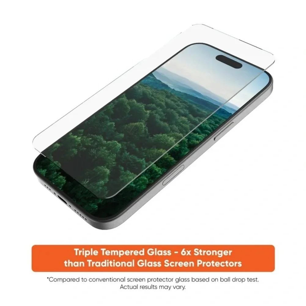 onn. DefenseTech Blue Light Filtering iPhone 16 Pro Max Glass Screen Protector